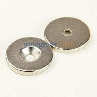 35mm x 5mm Countersunk Hole 5mm N35 Strong Round Rare Earth Craft Neodymium Ring Magnets Nickel Plated