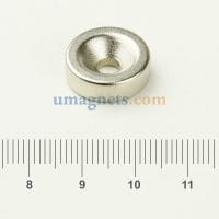 Alternative view of 15mm x 5mm Thick N35 Neodymium Rare Earth Countersunk Ring Magnets with Countersunk Hole for #4 Screw (20 Pack)