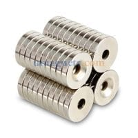 15mmx3mm Thick N35 Neodymium Rare Earth Countersunk Ring Magnets with Countersunk Hole for #4 Screw (20 Pack)