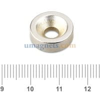 Visione alternativa di 10pcs 15mm x 5mm 3/5" x 1/5" Hole 5mm N38 Strong Disc Rare Earth Neodymium Magnets Nickel Coated