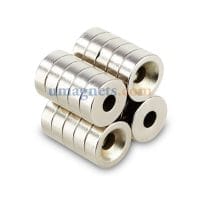 10pcs 15mm x 5mm 3/5" x 1/5" Hole 5mm N38 Strong Disc Rare Earth Neodymium Magnets Nickel Coated
