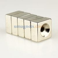 20mm x 20mm x 10mm Hole 5mm N35 Super Strong Block Rare Earth Neodymium Magnets Nickel Coated Magnet Countersunk