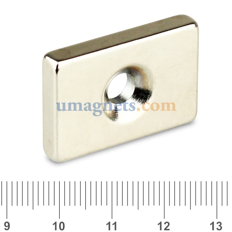 30mm x 20mm x 5mm Hole 5mm N35 Strong Block Rare Earth Neodymium Magnets Nickel Plated - 画像 2