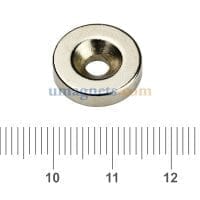 Visione alternativa di 50pcs 15mm x 4mm Hole 5mm Strong N50 Round Neodymium Countersunk Ring Magnets Nickel Coated