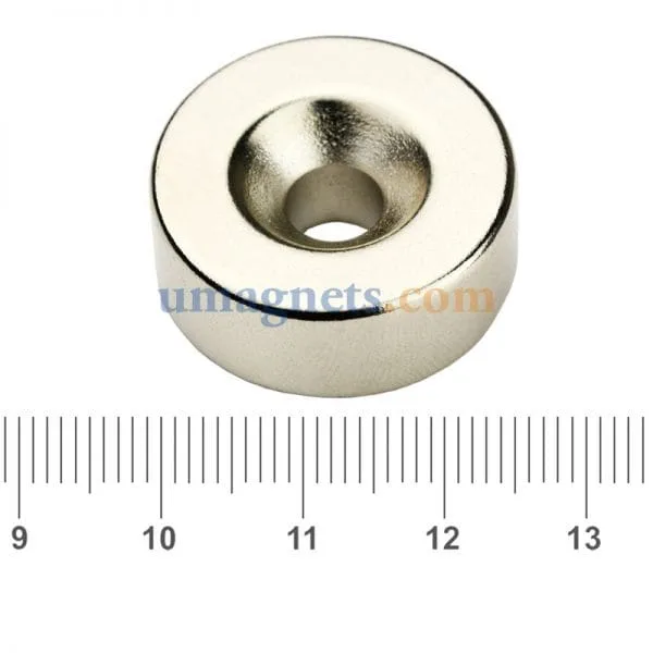 5pcs D25mm x 10mm Hole 5mm Counter Sunk N50 Round Ring Magnets Rare Earth Neodymium Nickel Plated - Image 2
