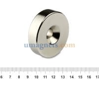 Visione alternativa di 2pcs 35mm x 10mm Hole 6mm Big Round Ring Magnet Disc Rare Earth Neodymium N50 Grade Nickel Coated