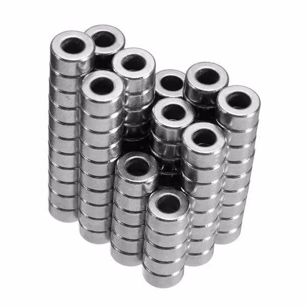 6mm OD x 3mm ID x 3mm Thick Rare Earth Ring Magnet N50 nickel-plated Neodymium Ring Magnets for sale Crafts - Obraz 2