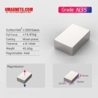 30Magnete al neodimio x20x10mm N35 Magneti rettangolari cuboidi super resistenti per terre rare 30mmx20mmx10mm