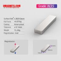 40mm x 10mm x 5mm Neodymium Block Magnets N35 Strong Rare Earth Rectangular Magnets 40x10x5mm Home Depot Magnet