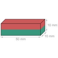 Visione alternativa di 50mm x 10 mm x 10 mm N50 Magnete al neodimio super resistente Magneti rettangolari di grandi dimensioni per terre rare (50x10x10 mm)