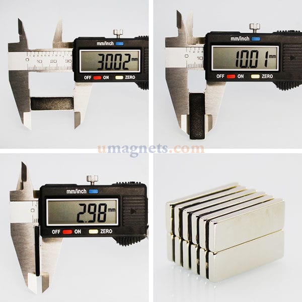 Neodymium 30mmx10mmx3mm Super Strong NdFeB N35 Block