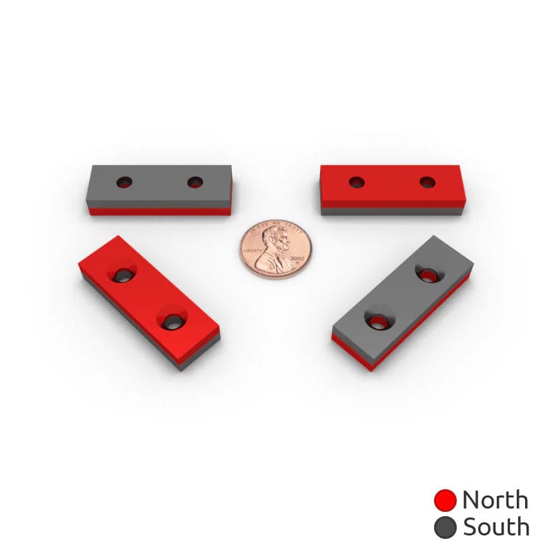 40x10x4mm N35 Neodymium Rare Earth Double Countersunk Block Magnets with Countersunk Hole for #4 Screw - 画像 2