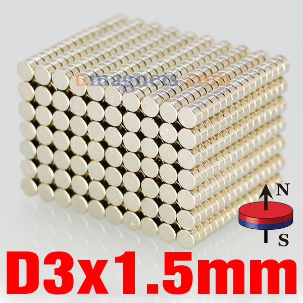 3mm x 1,5 mm N35 Round Mini Cylinder Disc Rare Earth neodymmagneter forniklet Mini Magneter