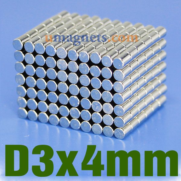N50 3MM X 4MM سوبر قوية مغناطيس القرص جولة النادرة النيوديميوم المغناطيس