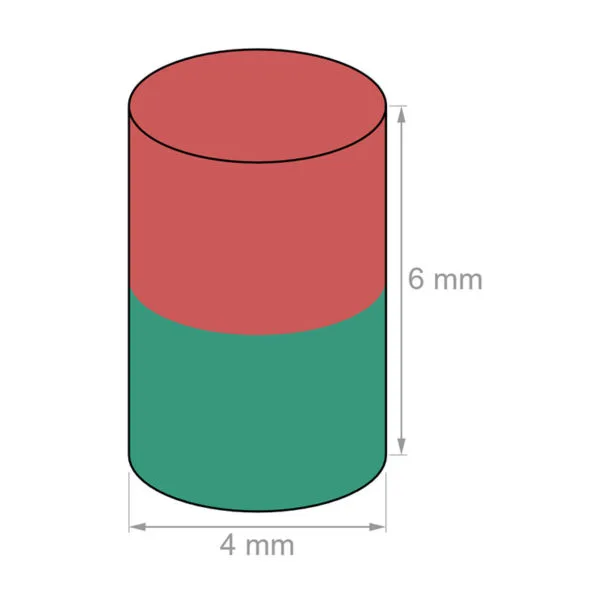 4mm x 6mm Neodymium Cylinder Magnet N35 Strong Round Rare Earth Rod Magnets 4x6mm Fridge Magnets Sale - صورة 2