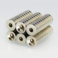 10 mm x 3 mm N35 Neodymium Rare Earth Countersunk Ring Magnets with Countersunk Hole for #3 Screw (20 Pack)