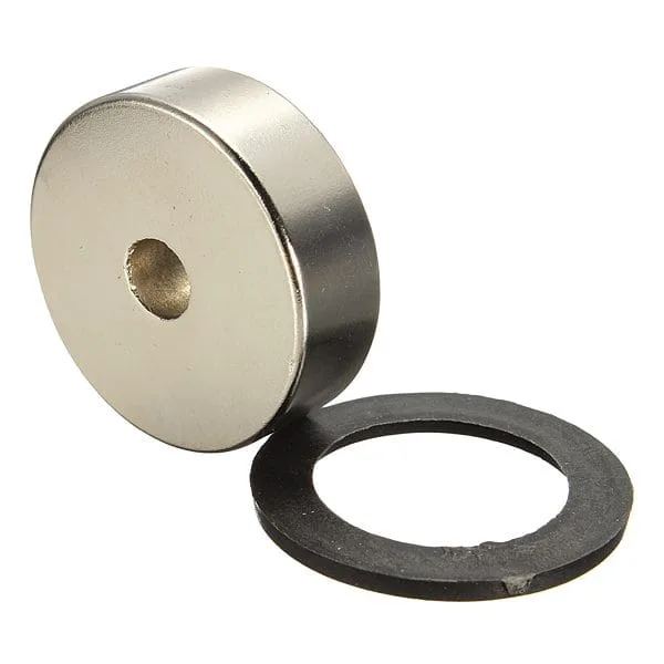 30mm x 10mm with 6mm Countersink Hole N35 Strong Disc Round Countersunk Magnets Nickel Plated - Immagine 3