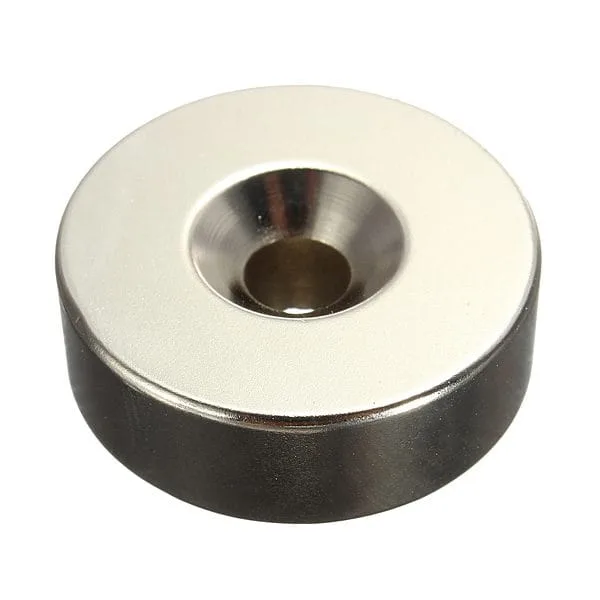 30mm x 10mm with 6mm Countersink Hole N35 Strong Disc Round Countersunk Magnets Nickel Plated - Immagine 5