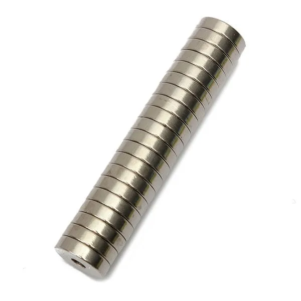 20pcs N50 15mm x 4mm with 4mm Hole Strong Round Neodymium Magnets Countersunk Ring Nickel Plated - Immagine 2