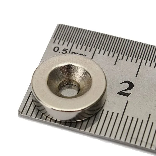 20pcs N50 15mm x 4mm with 4mm Hole Strong Round Neodymium Magnets Countersunk Ring Nickel Plated - Immagine 8