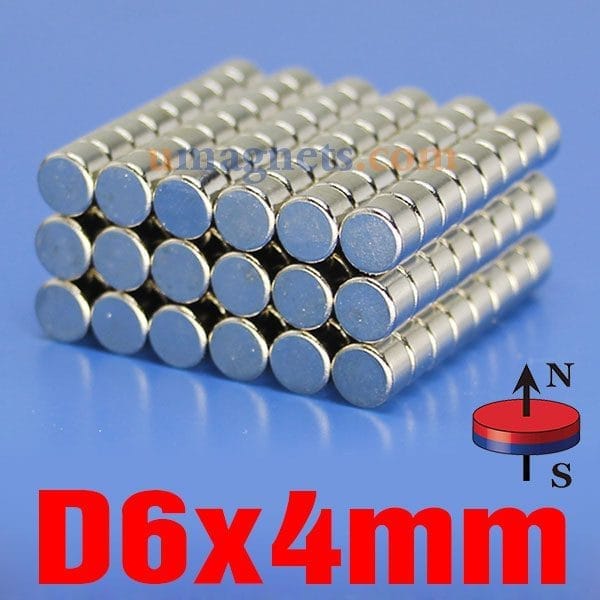50 Aimants Néodyme N52 - Cylindre 1/4 X 1/4 Pouce, Nickelés, Très Puissants