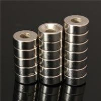 12mmx5mm Thick with 4mm Countersink Hole Neodymium Disc Countersunk Ring Magnets with Countersunk Hole for #4 Vite