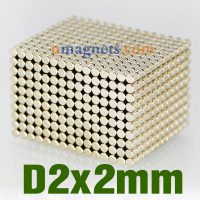 2mm x 2 mm N35 Mini Small Round Cylinder Kylskåp Wall Neodymium Rare Earth Magnets Förnicklad små magneter