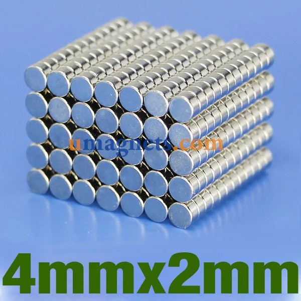 4mm x 2mm N50 Grade Small Mini Disc Round Rare Earth Neodymium Magnets Bulk