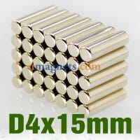 4mm x 15mm N35 Strong Round Cylinder Disc Rare Earth Neo Neodymium Magnets