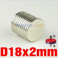 18mm x 2mm N35 Super Strong Round Rare Earth Neodymium Disc Magnets Nickel Plated Bulk Rare Earth Magnets