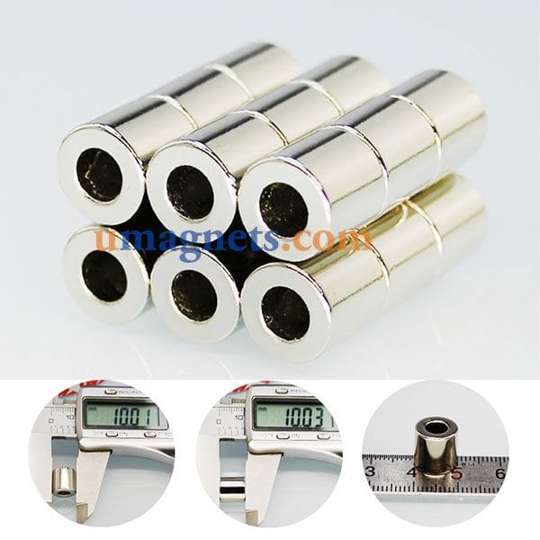 N35 10mm OD x 5mm ID x 10mm Thick Neodymium Ring Cheap Strong