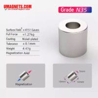 Alternativt syn på N35 10mm OD x 5mm ID x 10mm Thick Neodymium Ring Magnets Cheap Strong Small Ring Magnet