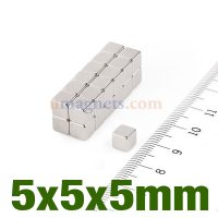 Neodymium Cube Magnets N52 5mm x 5mm x 5mm nickel-plated Neocubes