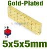 Neocube 5mm Cube Magnets Gold Plated N42 5mm x 5mm x 5mm Neodymium Magnets