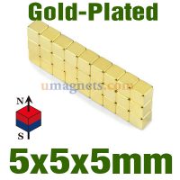 Neocube 5 milímetros Cube Ímãs ouro chapeado N42 5 milímetros x 5 mm x 5 mm imãs de neodímio