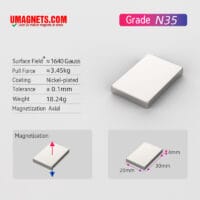 30mm x 20mm x 4mm Neodymium Block Magnets N35 Strong Rare Earth Rectangular Magnets 30x20x4mm Craft Magnets