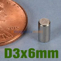 3mm x 6mm N35 Neodyymitankomagneetit Erittäin vahva pieni pieni sylinterimagneetti