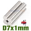 N35 7mmx1mm Neodymium (ネオジム鉄B) 希土類ディスク磁石