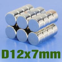 N35 12mmx7mm Neodymium (Ndfeb) Rare Earth Disc Magnets