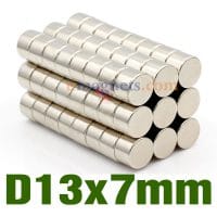 N35 13mmx7mm Neodym (NdFeB) Seltenerd-Scheibenmagnete