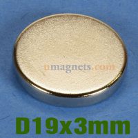 N35 19mmx3mm Neodymium (NdFeB) Rare Earth Disc Magneten