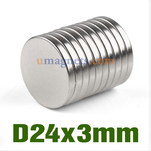 N35 24mmx3mm Neodym (NdFeB) Sjældne Earth Disc magneter