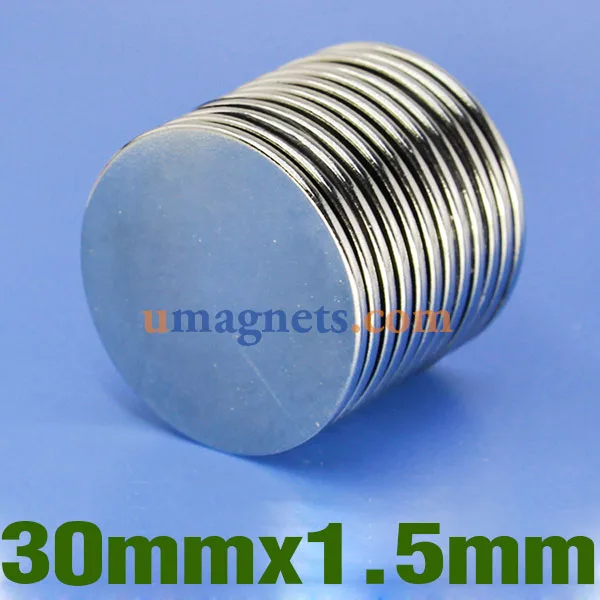 Aimants Néodyme N35 – Disques Ronds, Toutes Tailles, Lot De 10 à 100 Pièces, Nickelés