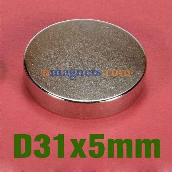 2uds N35 neodimio 31mmx5mm (NdFeB) Imanes de tierras raras Disco