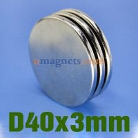 N42 40mmx3mm Neodymium (Ndfeb) Rare Earth Disc Magnets