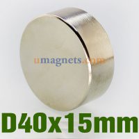 N35 40mmx15mm Neodymium (NdFeB) Rare Earth Disc Magnets
