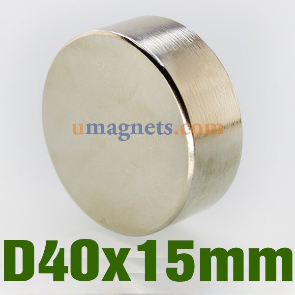 N35 40mmx15mm Neodymium (NdFeB) Rare Earth Disc Magneten