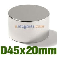 N52 45mmx20mm Neodymium (Ndfeb) Rare Earth Disc Magnets UK