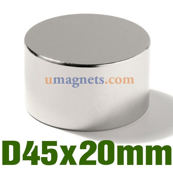 N52 45mmx20mm Neodymium (NdFeB) Rare Earth Disc Magnete UK