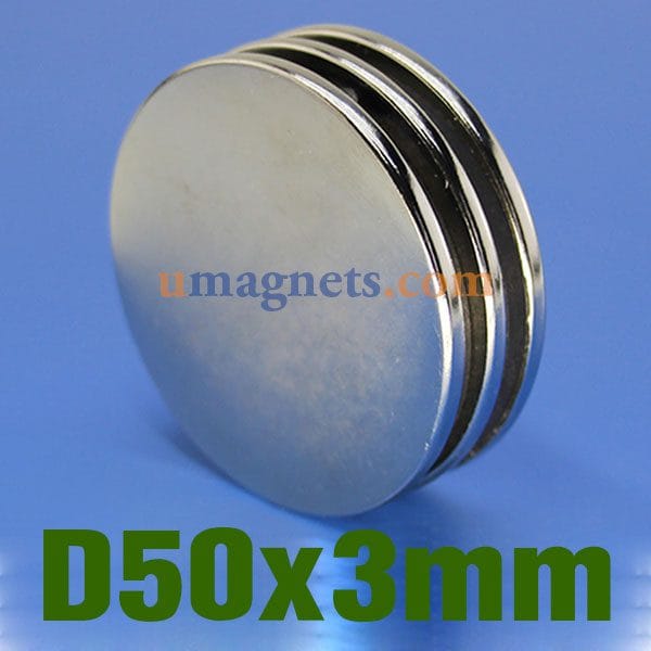 50mmx3mm Neodymium Disc Round Rare Earth Large Ultra N35 Strong